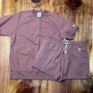 Champion X Todd Snyder Sweatshirt Large S/S Casual Mauve & Shorts Medium B4-18